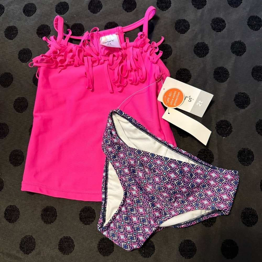 Carter's Girls 2 piece tankini with UPF 50+ NWT